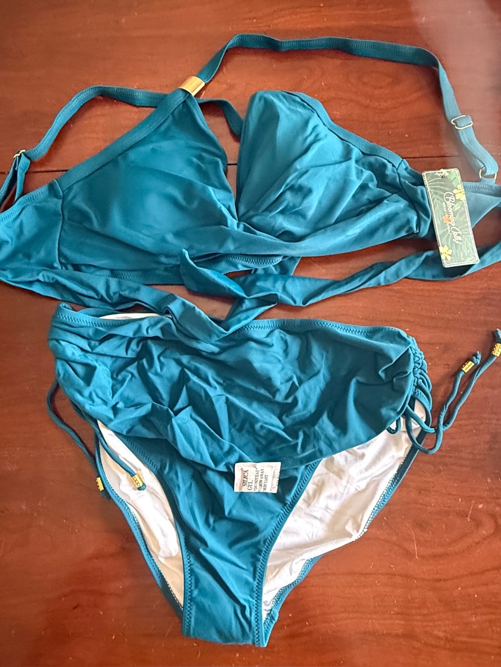 Blooming Jelly High Waisted Bikini Set Drawstring Swimsuit - Picture 9 of 14
